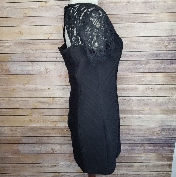 Nue By Shani XS Black Lace Fitted Mini Dress - Picture 2 of 7
